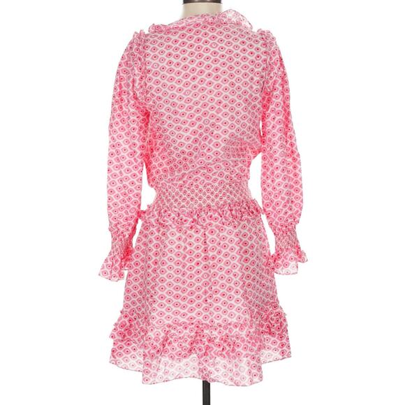 Zadig & Voltaire Rune Debby Cotton Ruffle Evil Eye Print Mini Dress XS - Picture 6 of 12